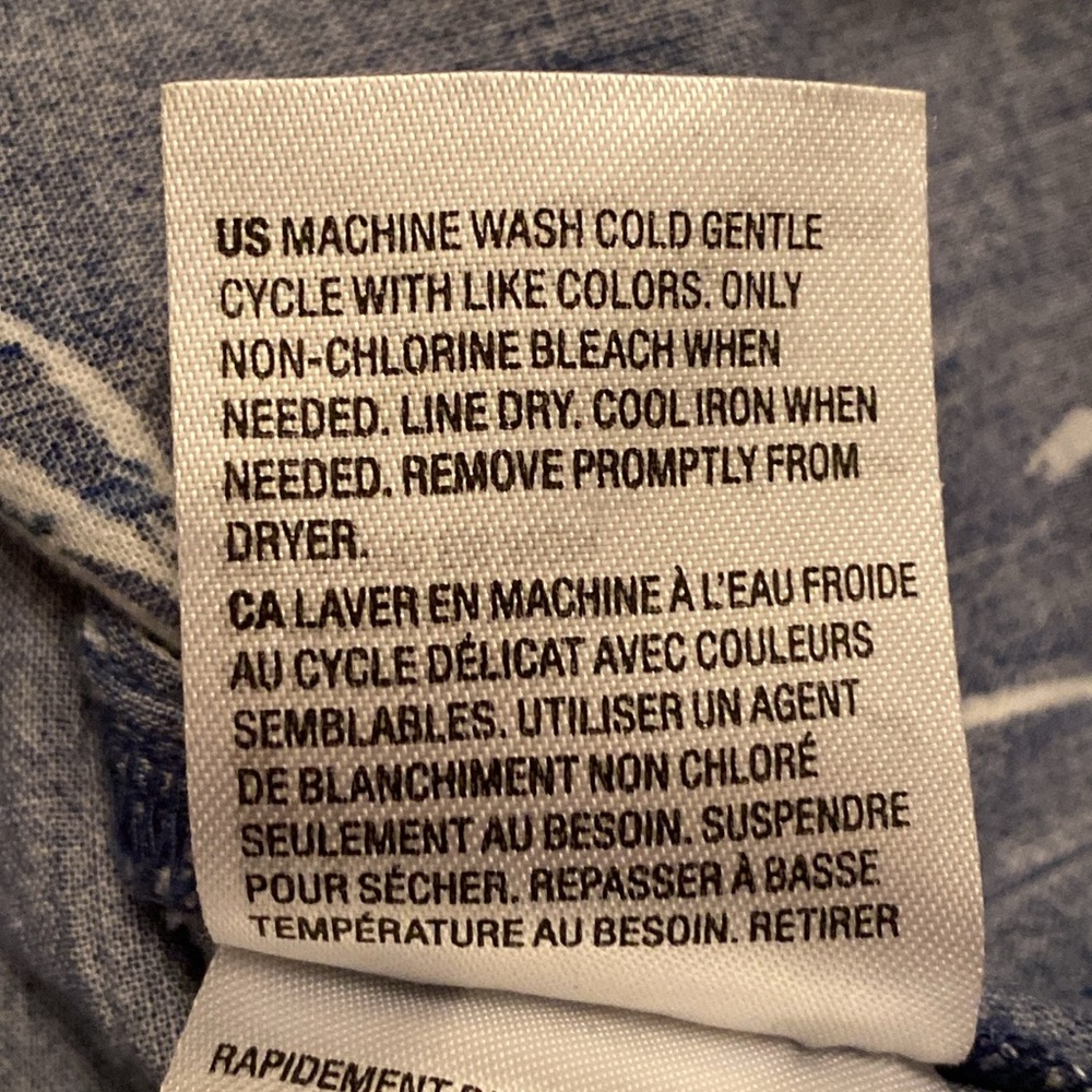 Style & Co Blue White Palm Tree Print SZ L Boho Casual Chic Beachy Summer Top - Picture 11 of 13